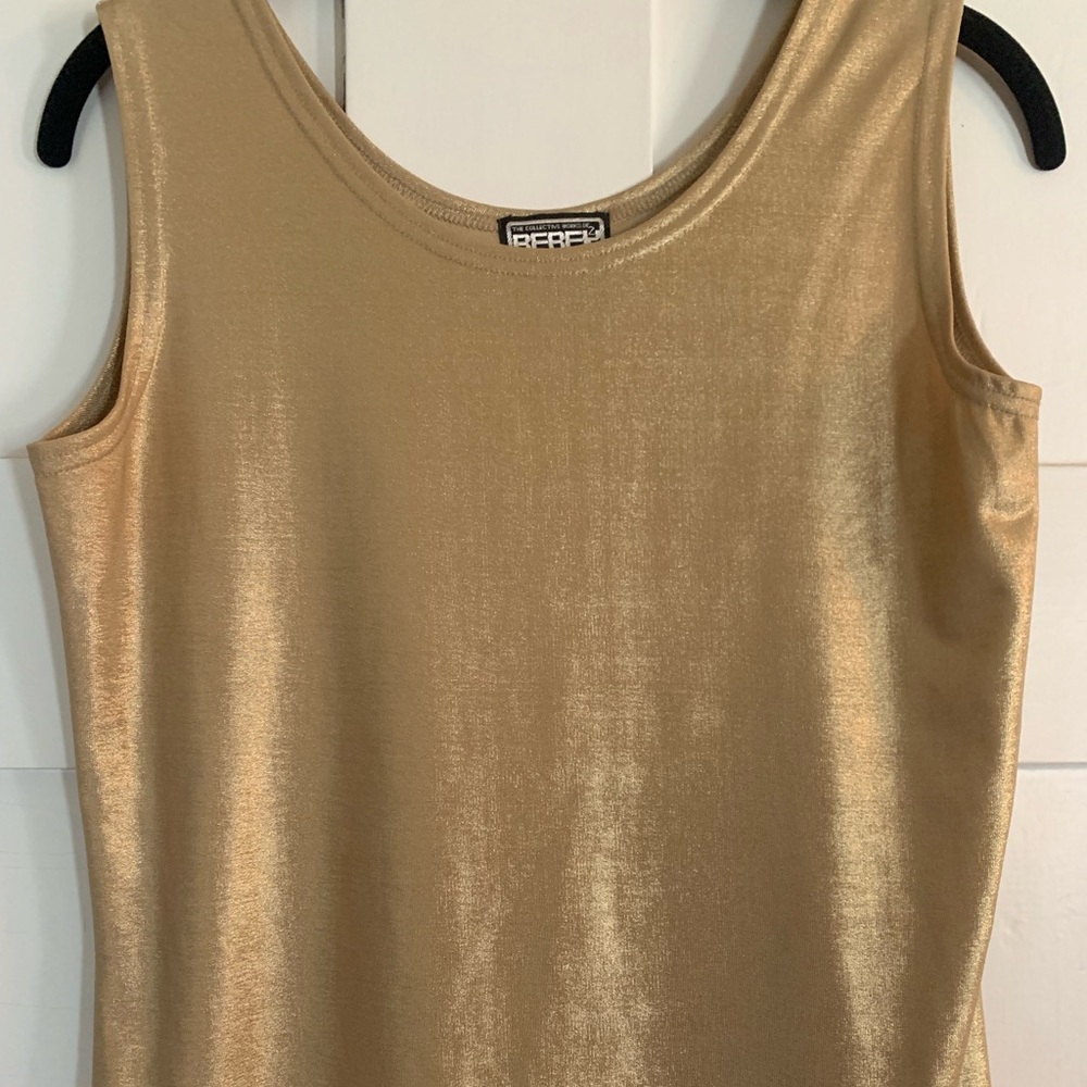 COPY - BEREK collection-Gold shiny smooth sleeveless tank size M brand new no t…